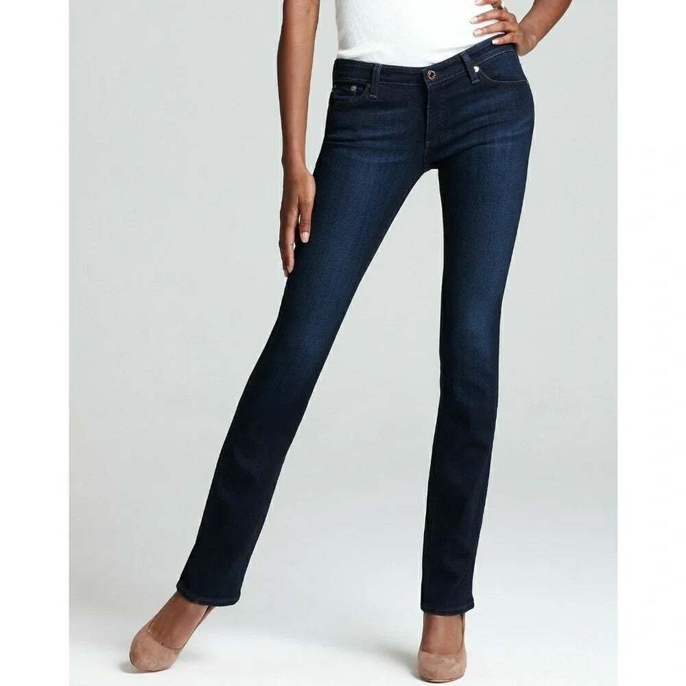 AG Adriano Goldschmied Womens Ballad Slim Boot Jeans Size 27 Dark Wash Denim